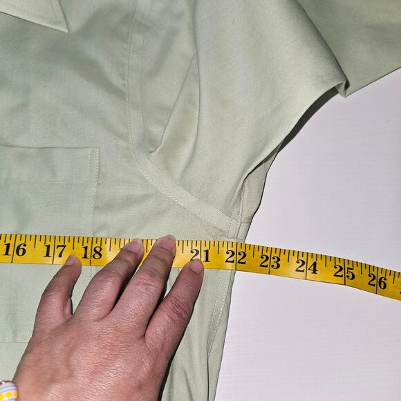 Croft & Barrow Shirt Men Medium Green Button Front Long Sleeve Casual Dress Top - Picture 6 of 8